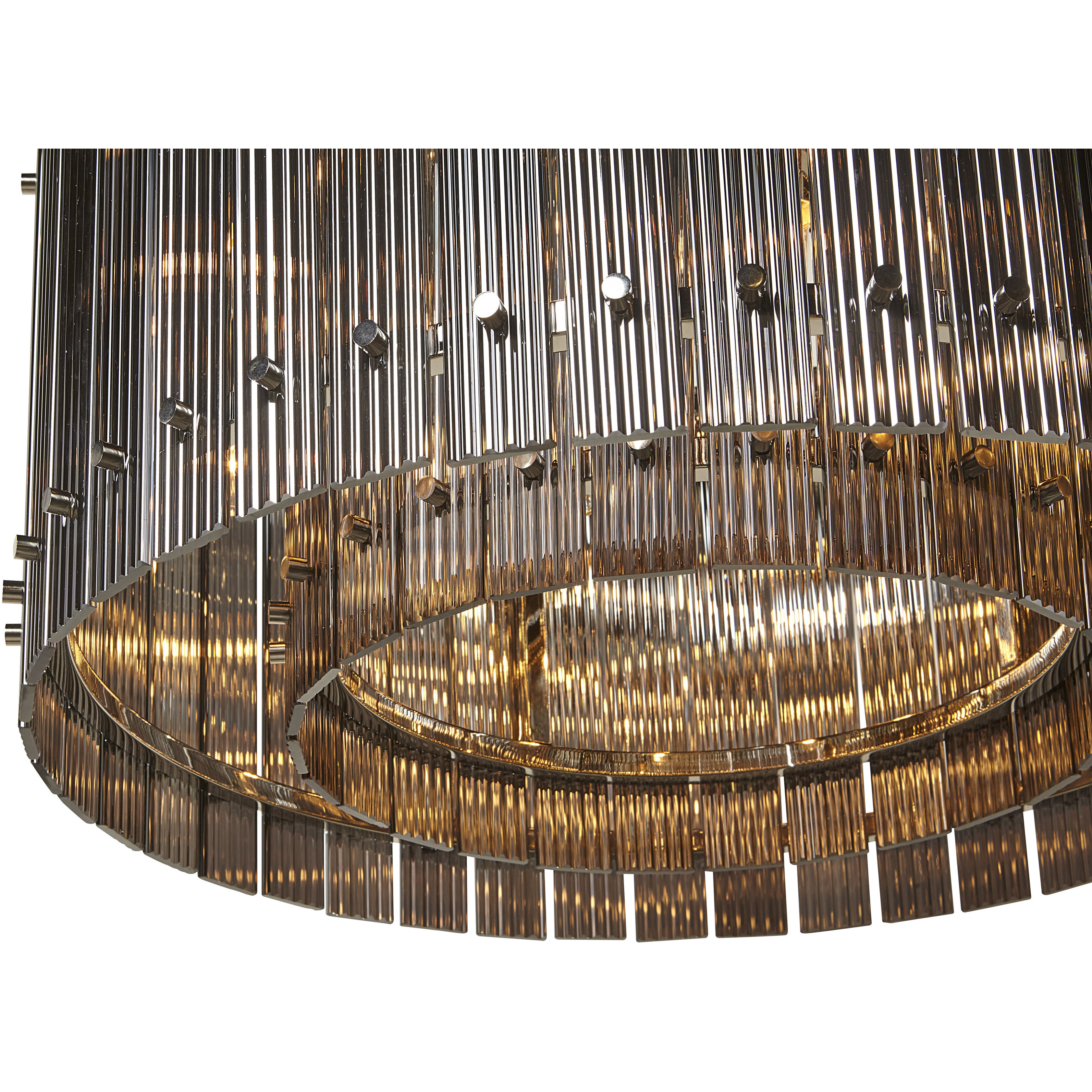 Kore 12 Light Nickel / Smoke Grey Chandelier Ceiling Light, Small